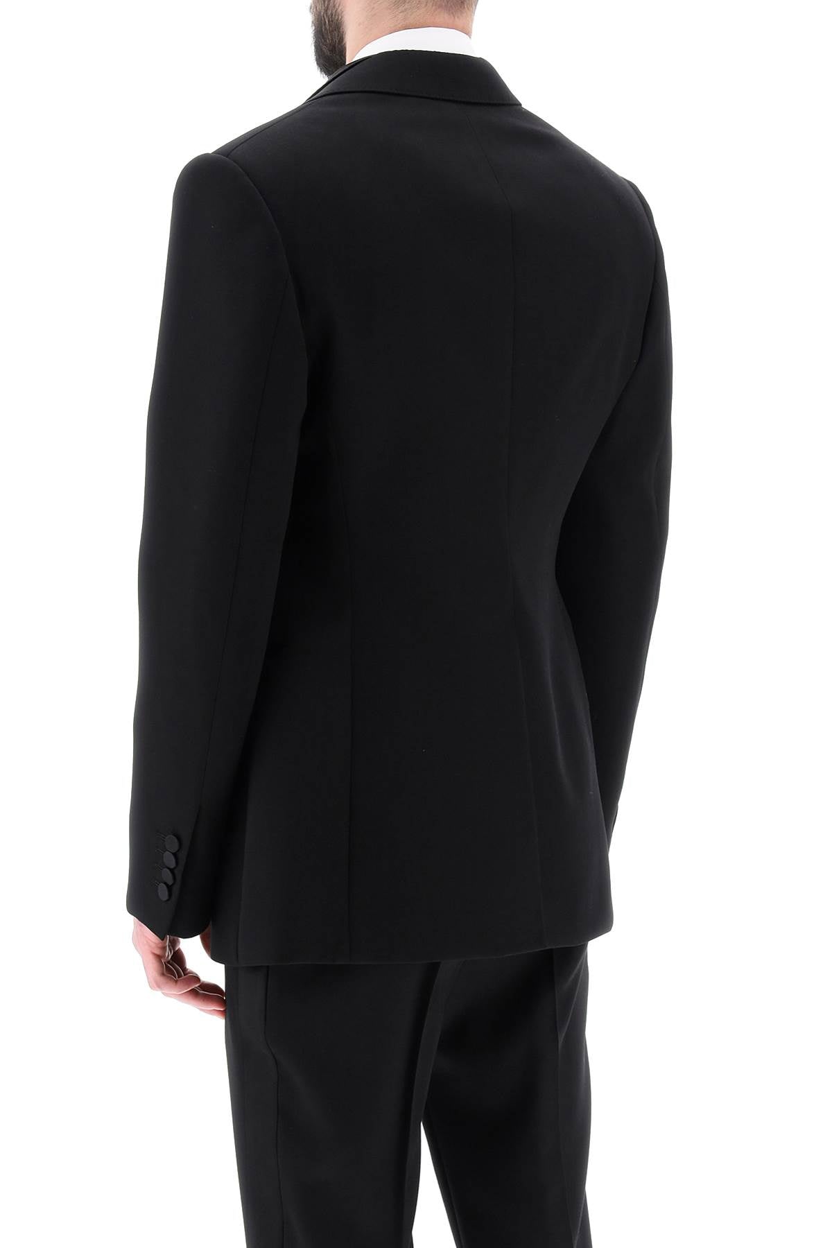 Alexander Mcqueen Trompe L'oeil Jacket In Grain De Poudre   Black