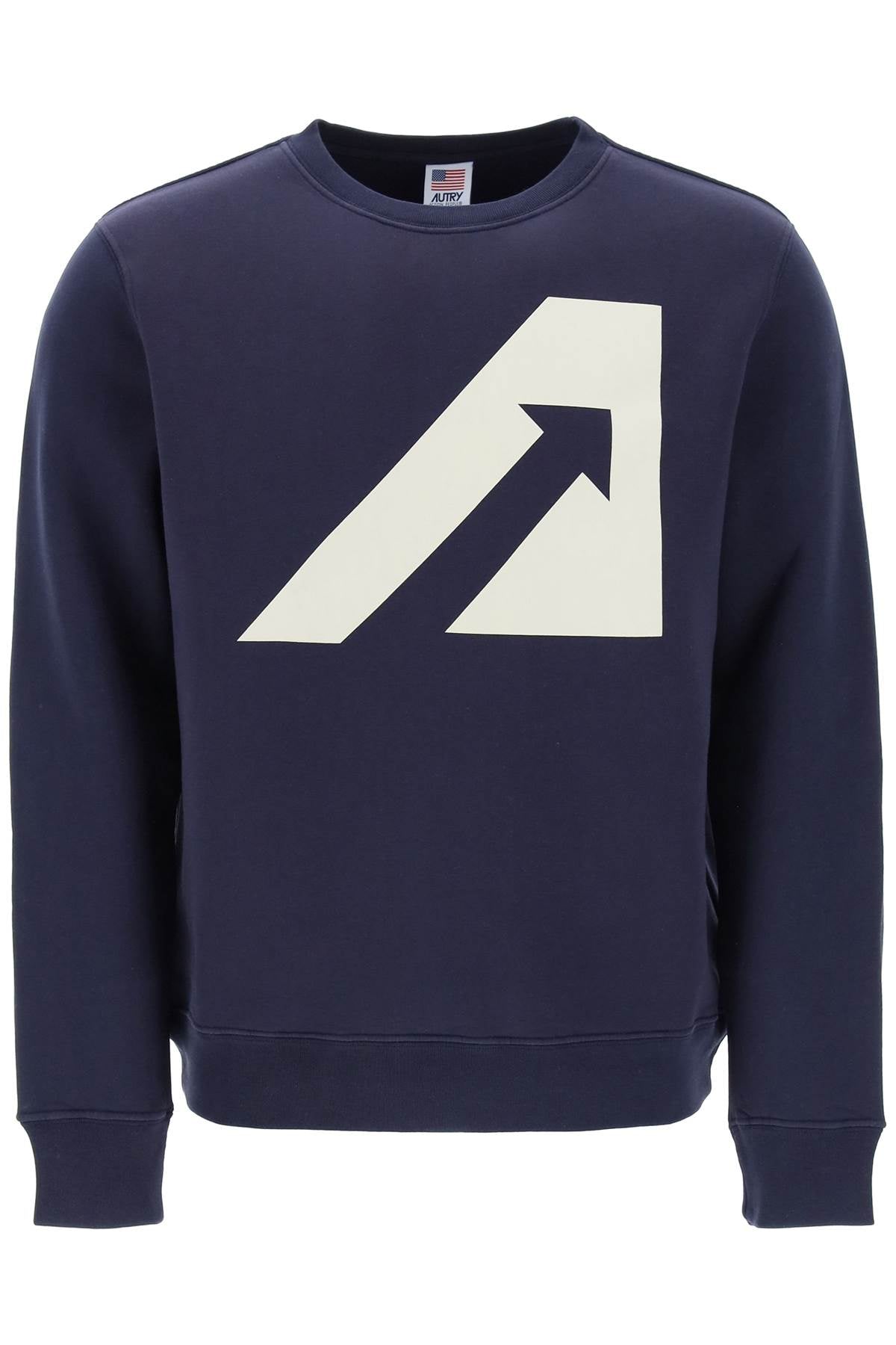 Autry Crew Neck Sweatshirt With Logo Print   Blue