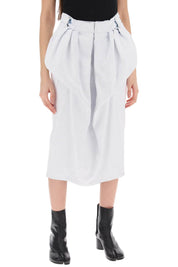 Maison Margiela Crinkled Denim Ruffled Skirt   White