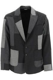 Dolce & Gabbana Patchwork Wool Jacket   Grey