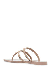 Valentino Garavani Rockstud Pvc Thong Sandals   Neutral