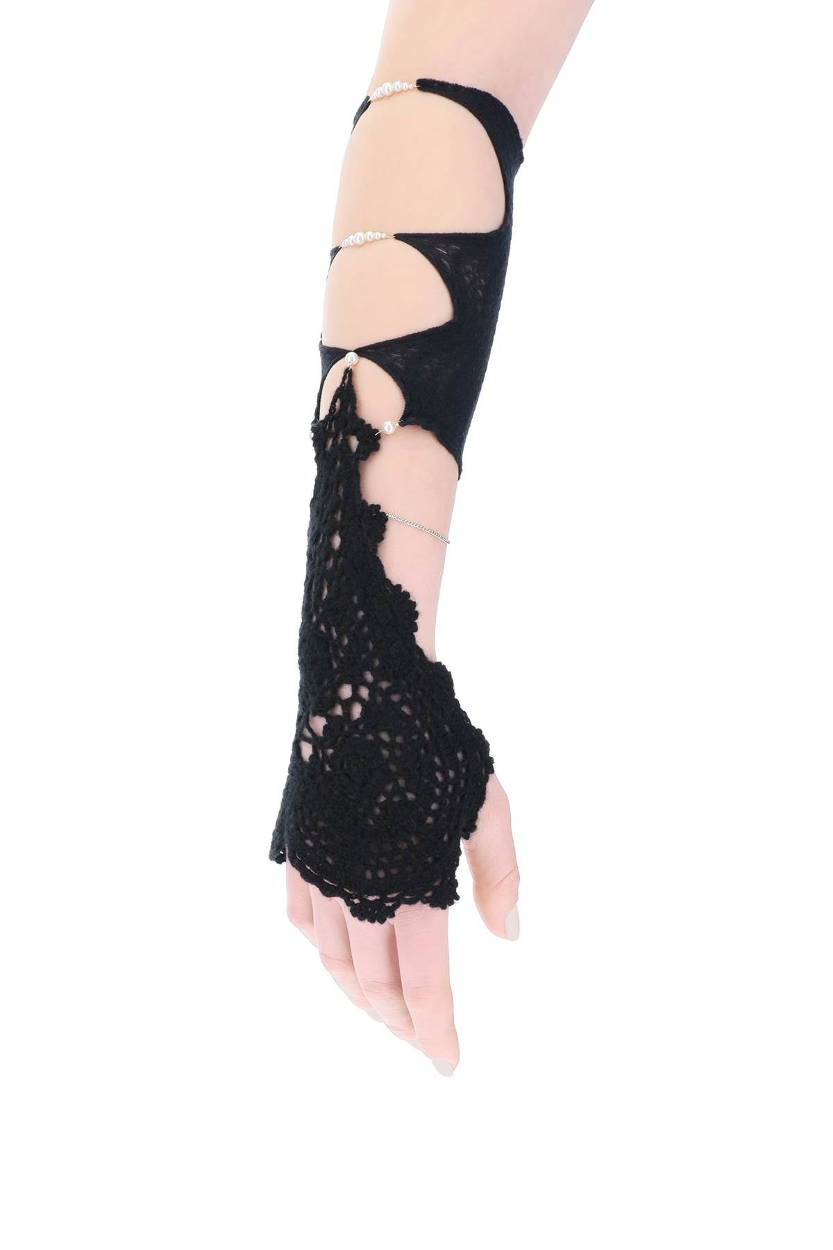 Rui Crochet Single Sleeve   Black