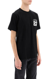 Off White Crew Neck T Shirt With 23 Logo   Black