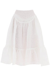 Simone Rocha Cloqué Yoke Skirt   White