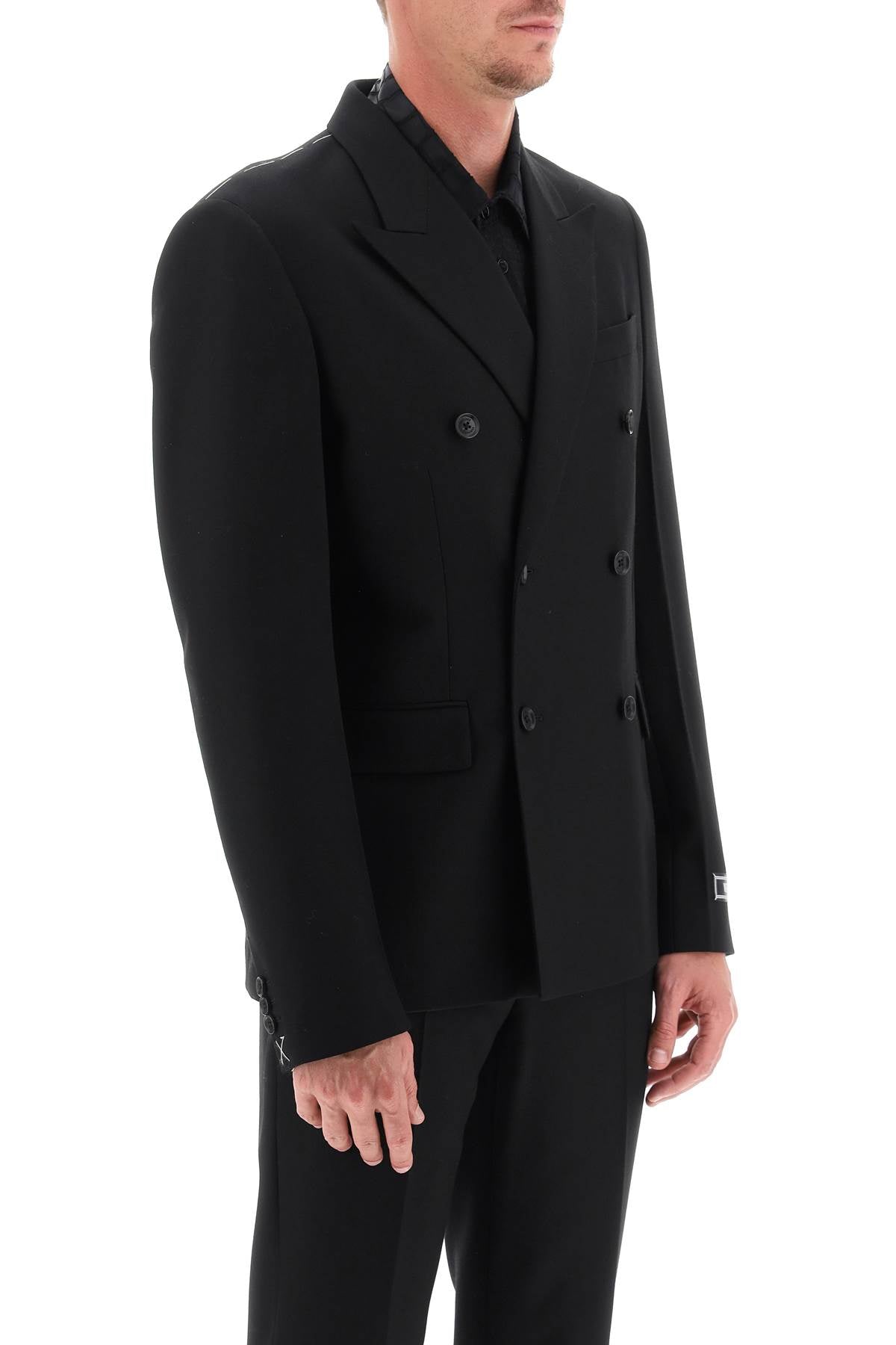 Versace Tailoring Jacket In Wool   Black