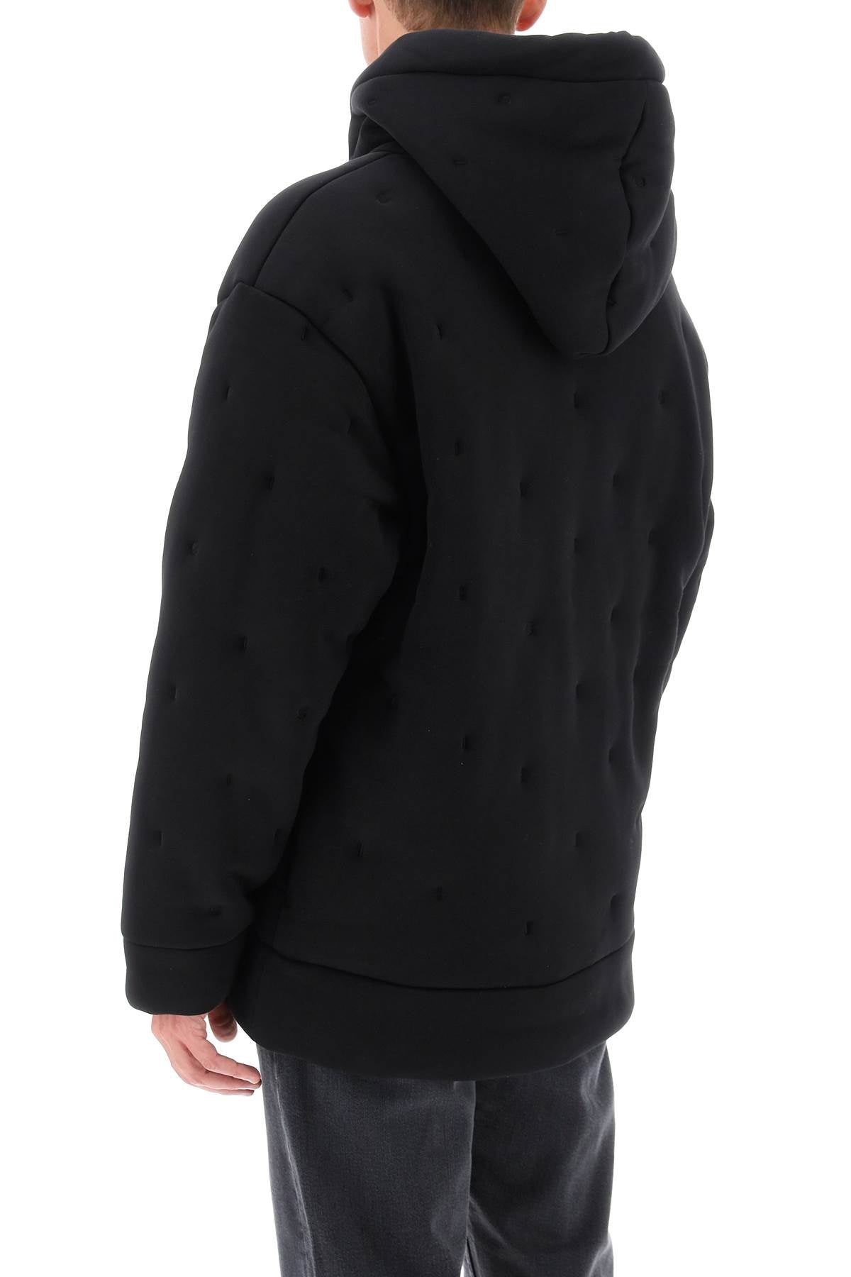 Closed Padded Hoodie   Black