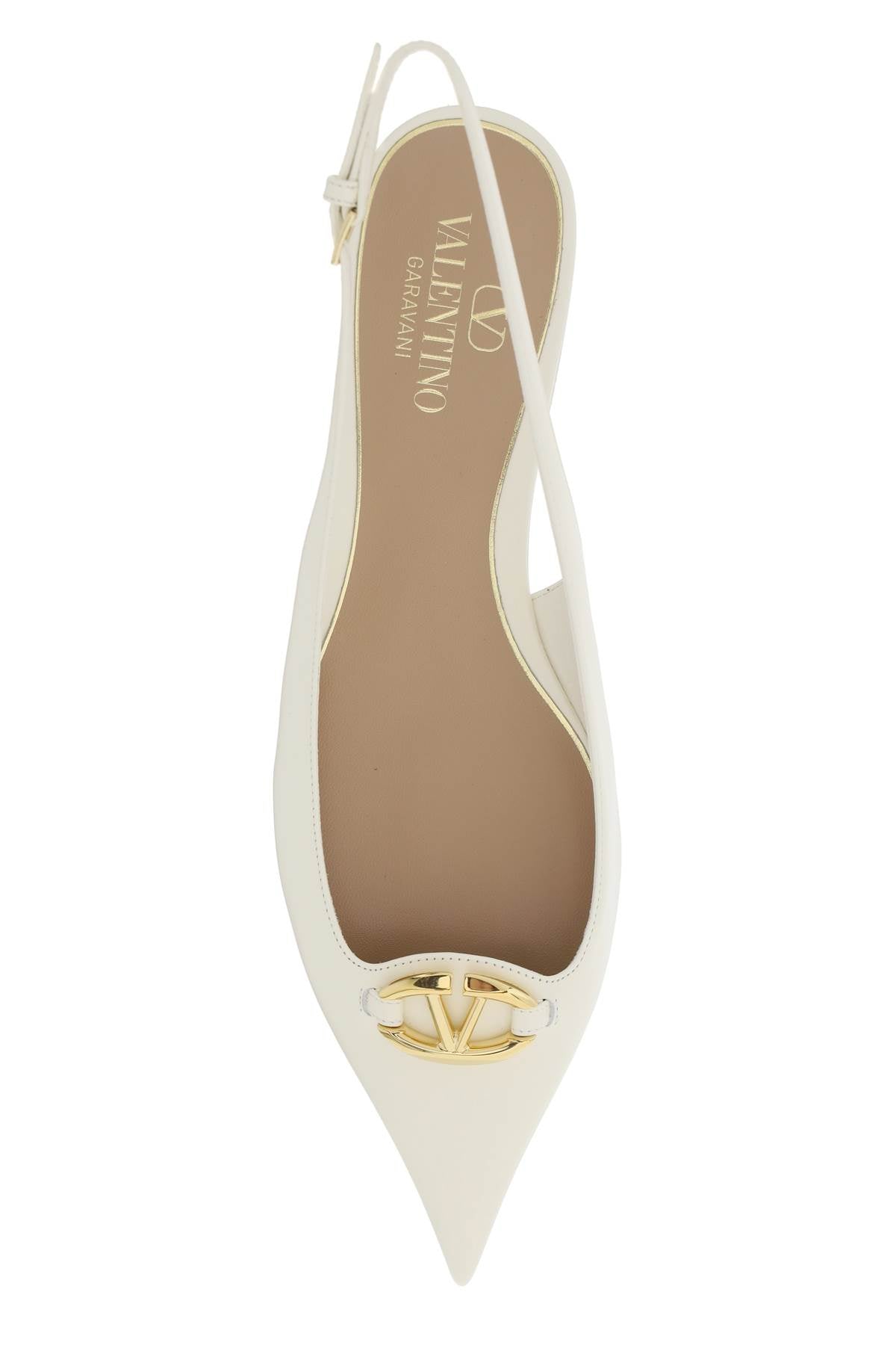 Valentino Garavani Slingback Vlogo Ballerina   White