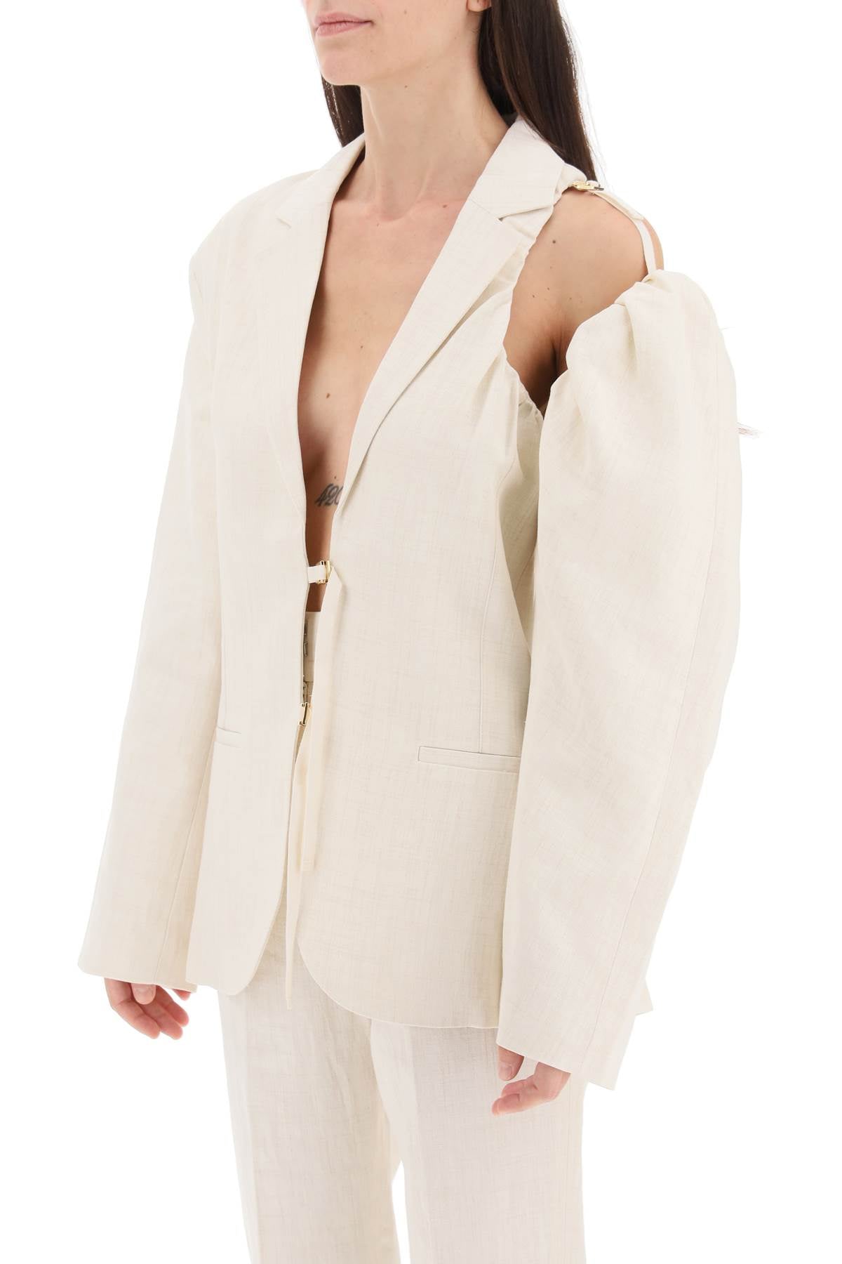 Jacquemus 'La Veste Galliga' Single Breasted Blazer   White