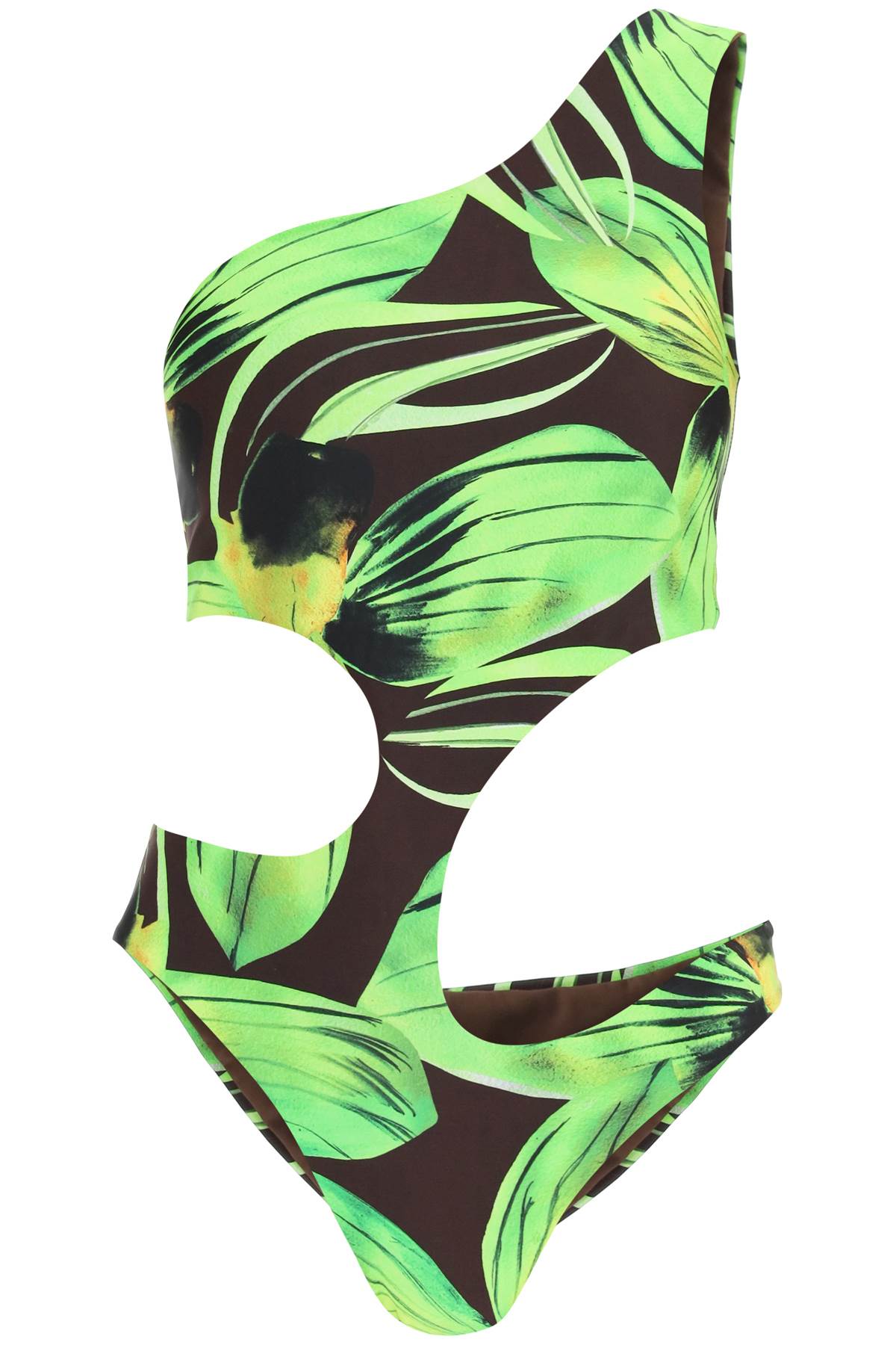 Louisa Ballou 'Carve' One Piece Swimsuit With Cut Outs   Green