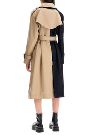 Sacai Trench Color Block In Gabardina