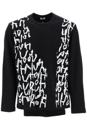 Comme Des Garcons Homme Plus Long Sleeve Printed T Shirt   Black