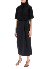 Lemaire Wool Wrap Skirt With Pockets   Black