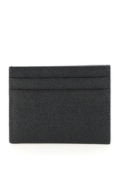 Dolce & Gabbana Leather Card Holder With Logo Plaque   Black