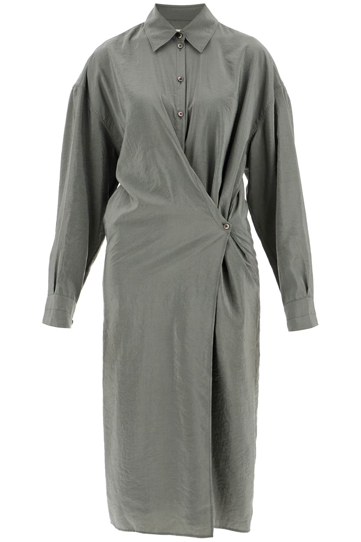 Lemaire Asymmetric Shirt Dress   Green