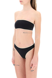 Toteme Strapless Bikini Top With Contrasting Edges   Black