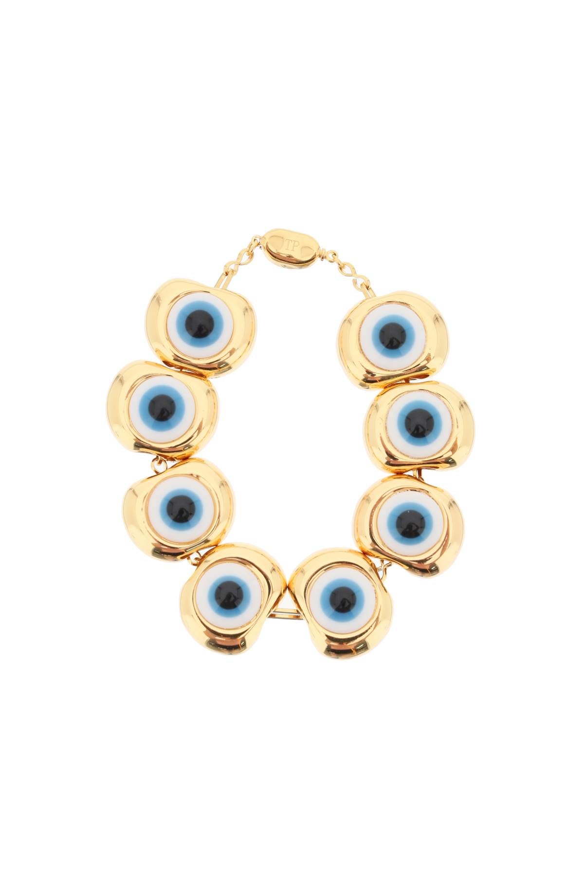 Timeless Pearly Bracelet With Eyes   Gold