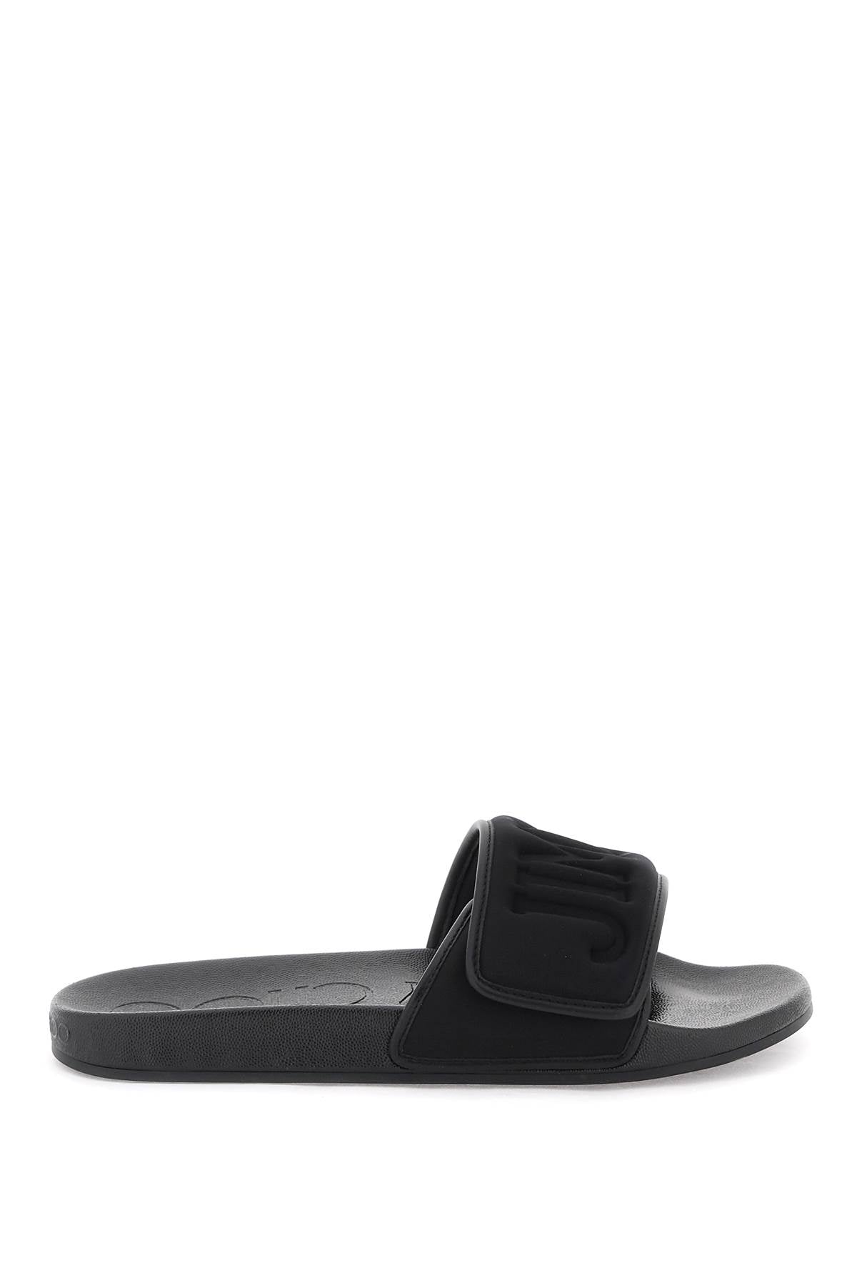 Jimmy Choo Slides With Logo   Black