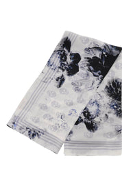 Alexander Mcqueen Silk Biker Scarf   White