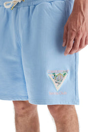 Casablanca Organic Cotton Shorts With Embroidery   Light Blue