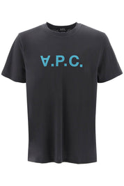 A.P.C. Flocked Vpc Logo T Shirt   Grey