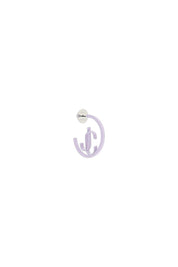 Jimmy Choo 'Jc Monogram Hoops' Earrings   Purple