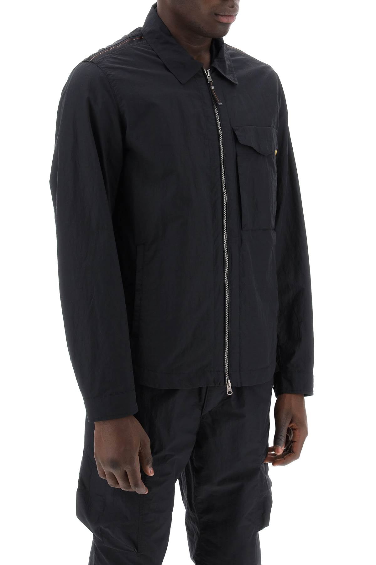 Parajumpers Replace With Double Quoterayner Overshirt In Nylon   Black