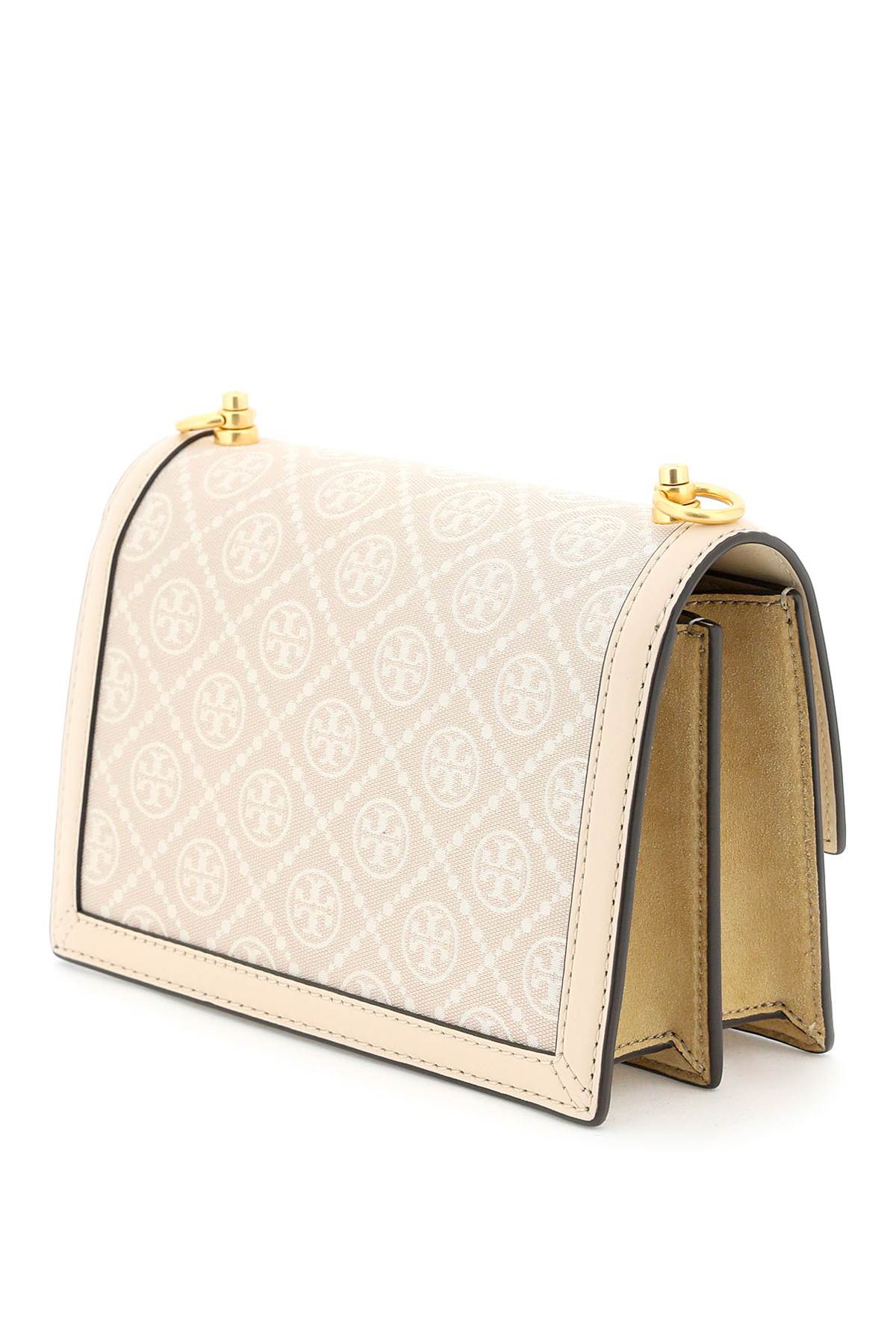 Tory Burch T Monogram Jacquard Shoulder Bag   Beige