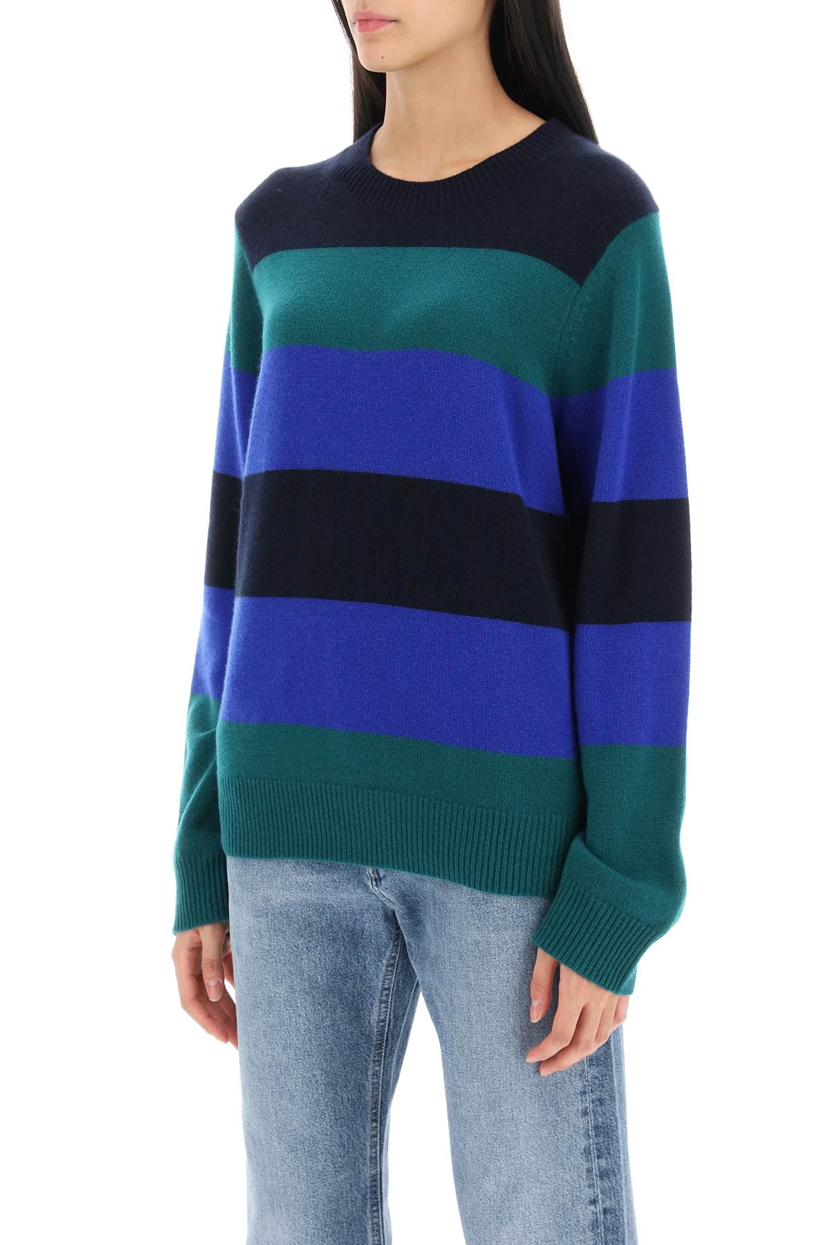 Guest In Residence Striped Cashmere Sweater   Green