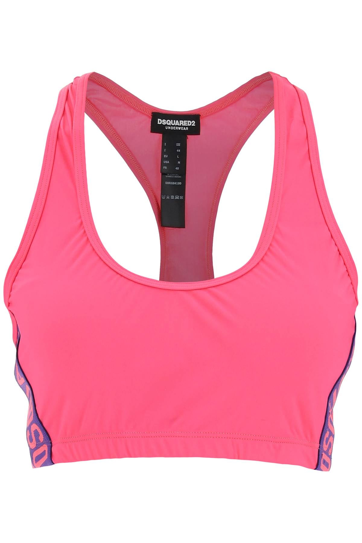 Dsquared2 Logo Spors Bra   Fuchsia