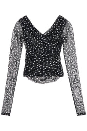 Dolce & Gabbana Polka Dot Draped Top With   Black