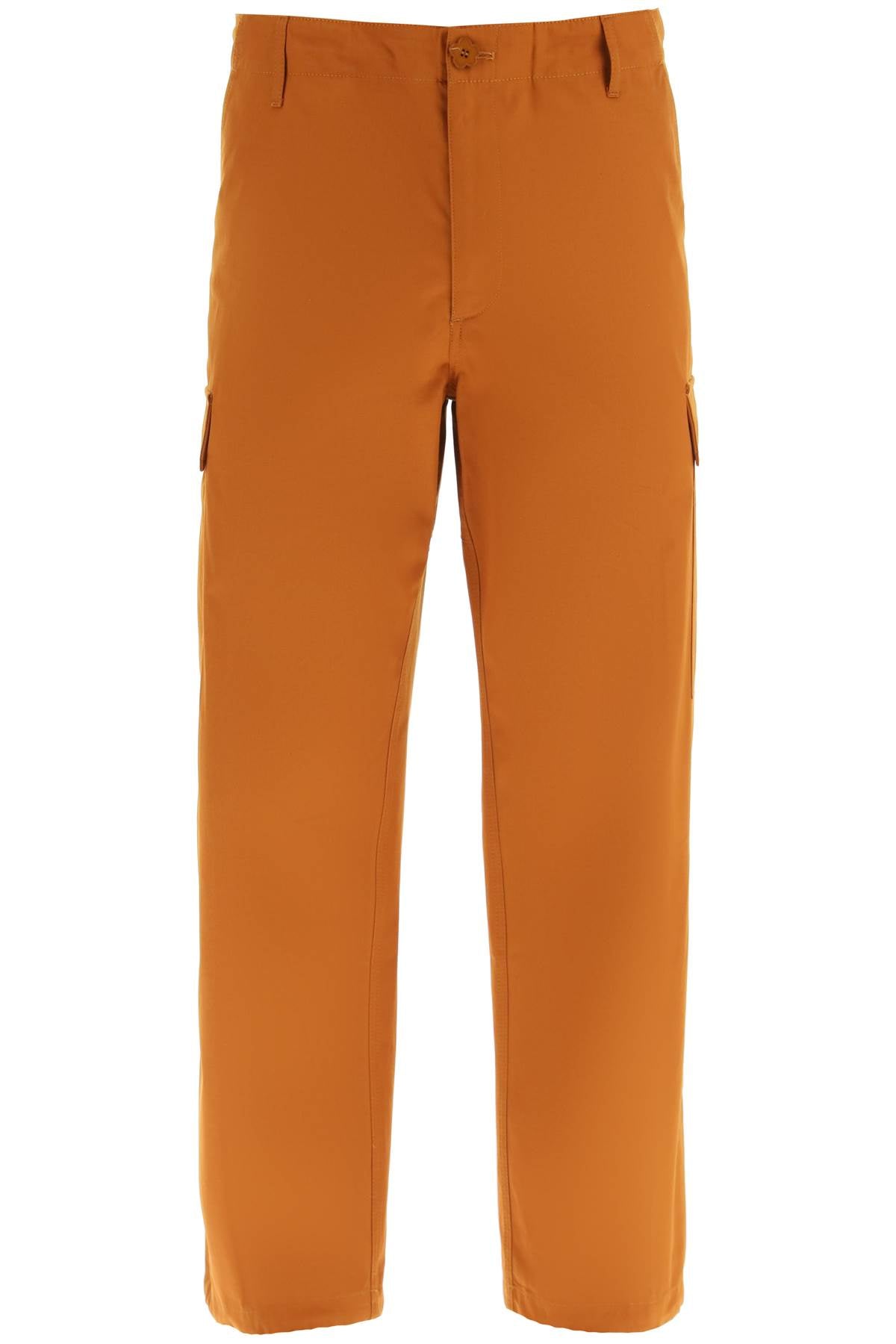 Kenzo Cargo Pants Featuring 'Boke Flower' Button   Brown