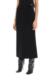 The Attico Midi Skirt With Cut Out Waist   Black