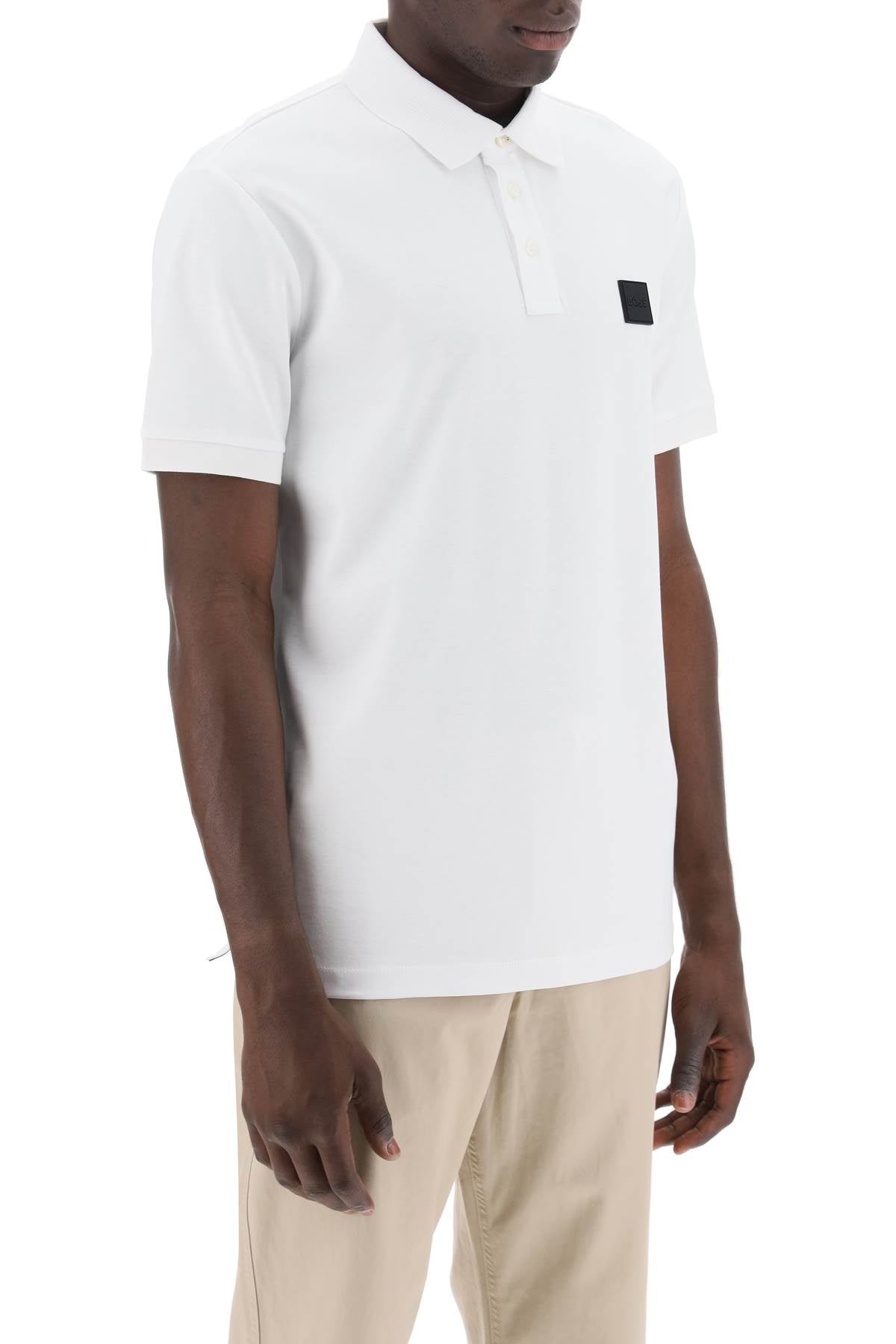 Boss Mercerized Cotton Polo Shirt   White