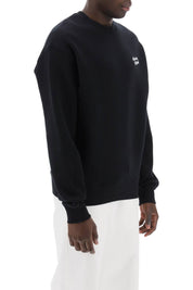 Maison Kitsune Crewneck Sweatshirt With Logo Lettering   Black