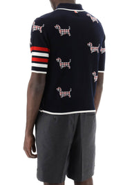 Thom Browne Hector Knitted Polo Shirt   Blue