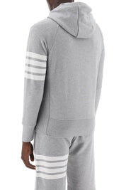 Thom Browne 4 Bar Zip Up Hoodie   Grey