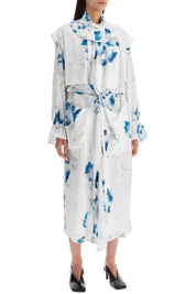 Lemaire Printed Dust Coat With Cape   White