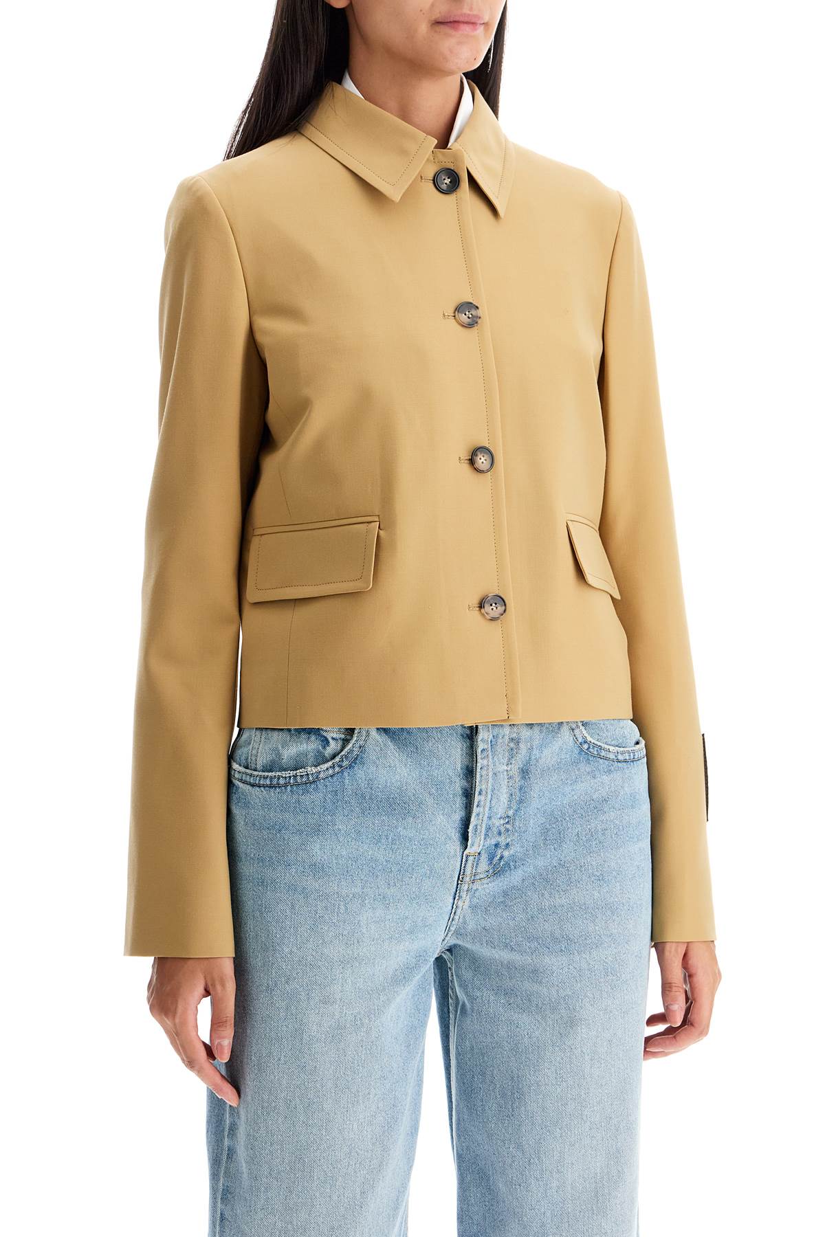 Marni Short Wool Blend Jacket   Beige