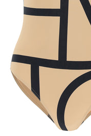 Toteme One Piece Monogram Swimsuit   Beige