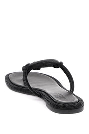 Tory Burch Pavé Leather Thong Sandals   Black