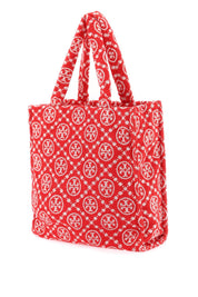 Tory Burch T Monogram Terry Tote Bag   Red