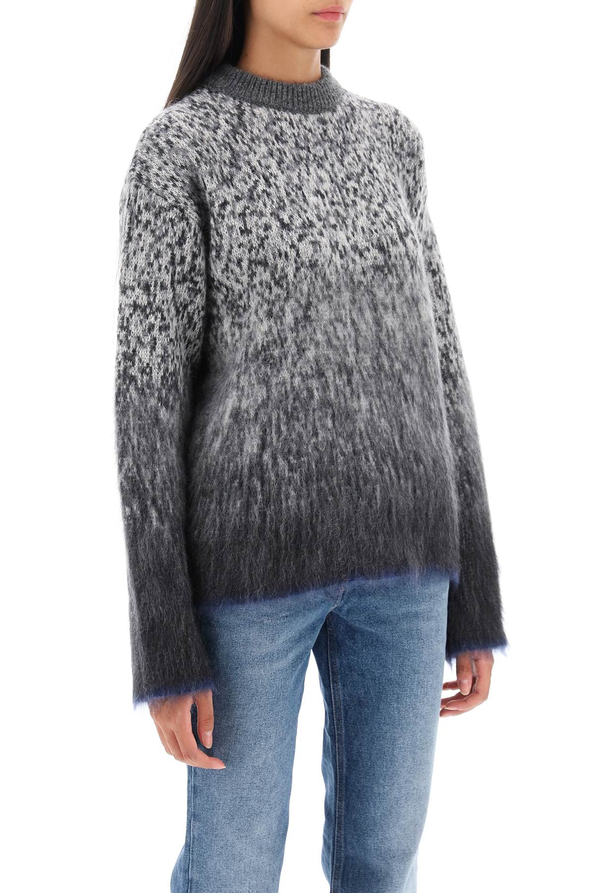 Off White Arrow Mohair Sweater   Grey