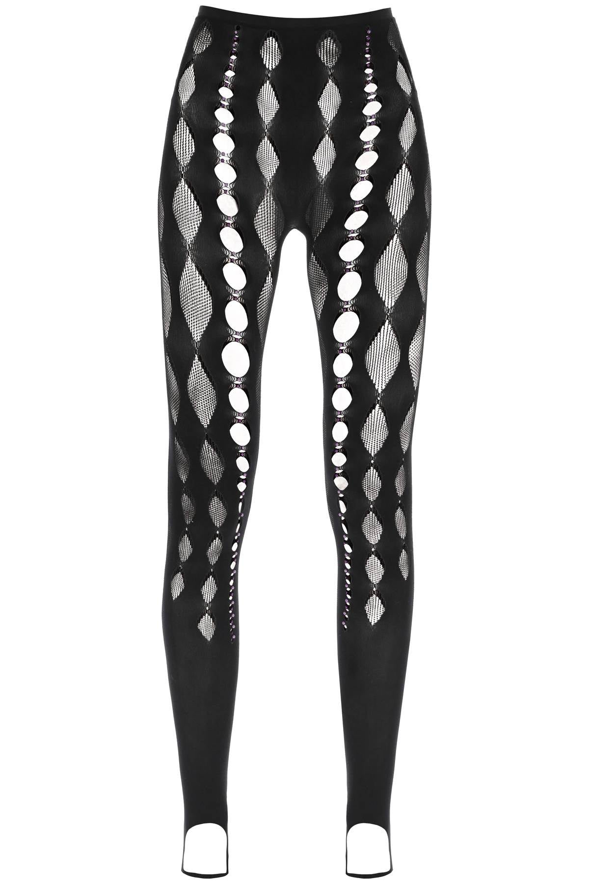 Rui Beaded See Through Leggings   Black