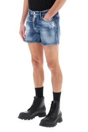 Dsquared2 Sexy 70's Shorts In Worn Out Booty Denim   Blue