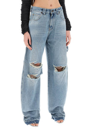 Darkpark Audrey Cargo Jeans With Rips   Light Blue