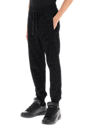 Dolce & Gabbana Flocked Logo Joggers   Black