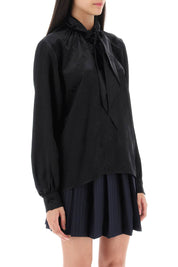 Vetements Scarf Collar Monogram Blouse   Black