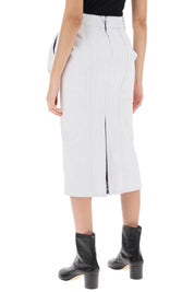 Maison Margiela Crinkled Denim Ruffled Skirt   White