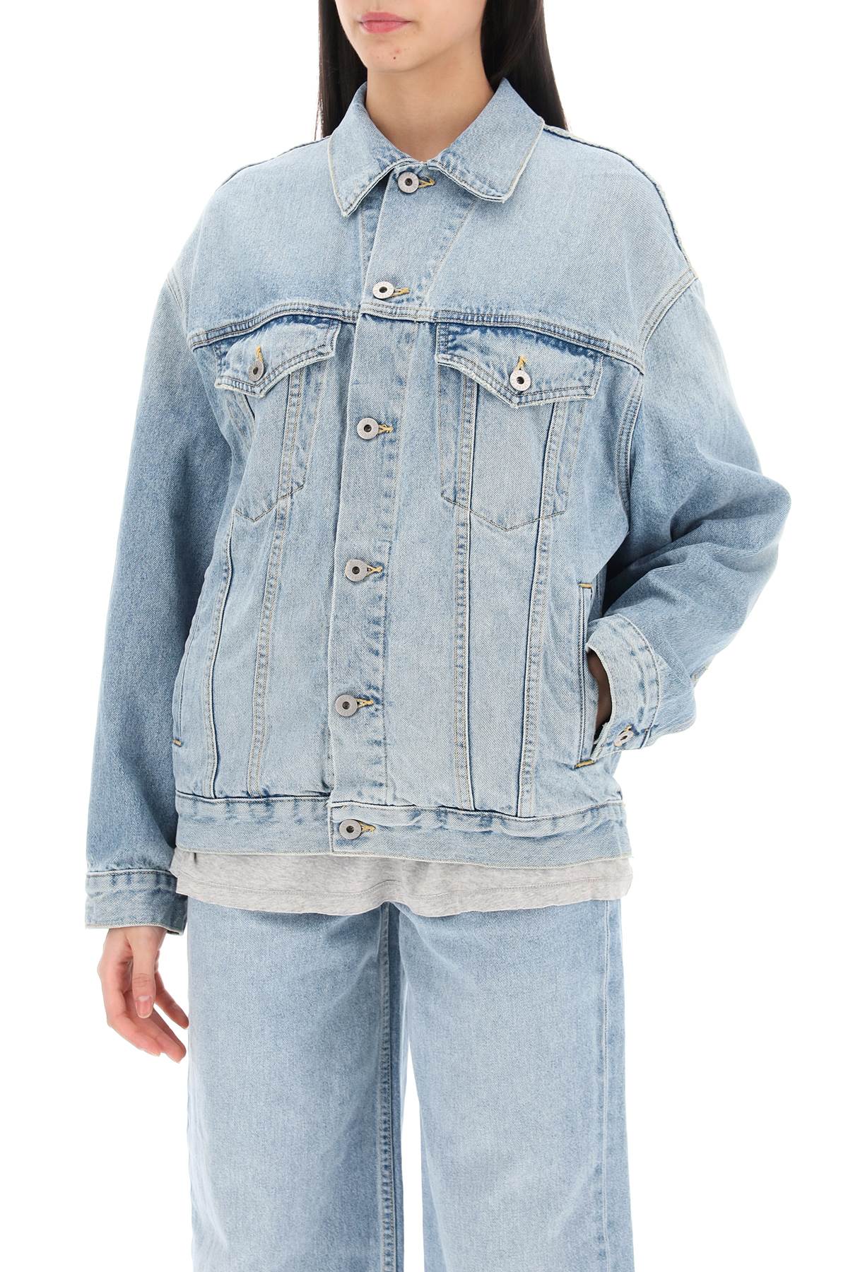 Interior Oversized Denim Jacket   Light Blue