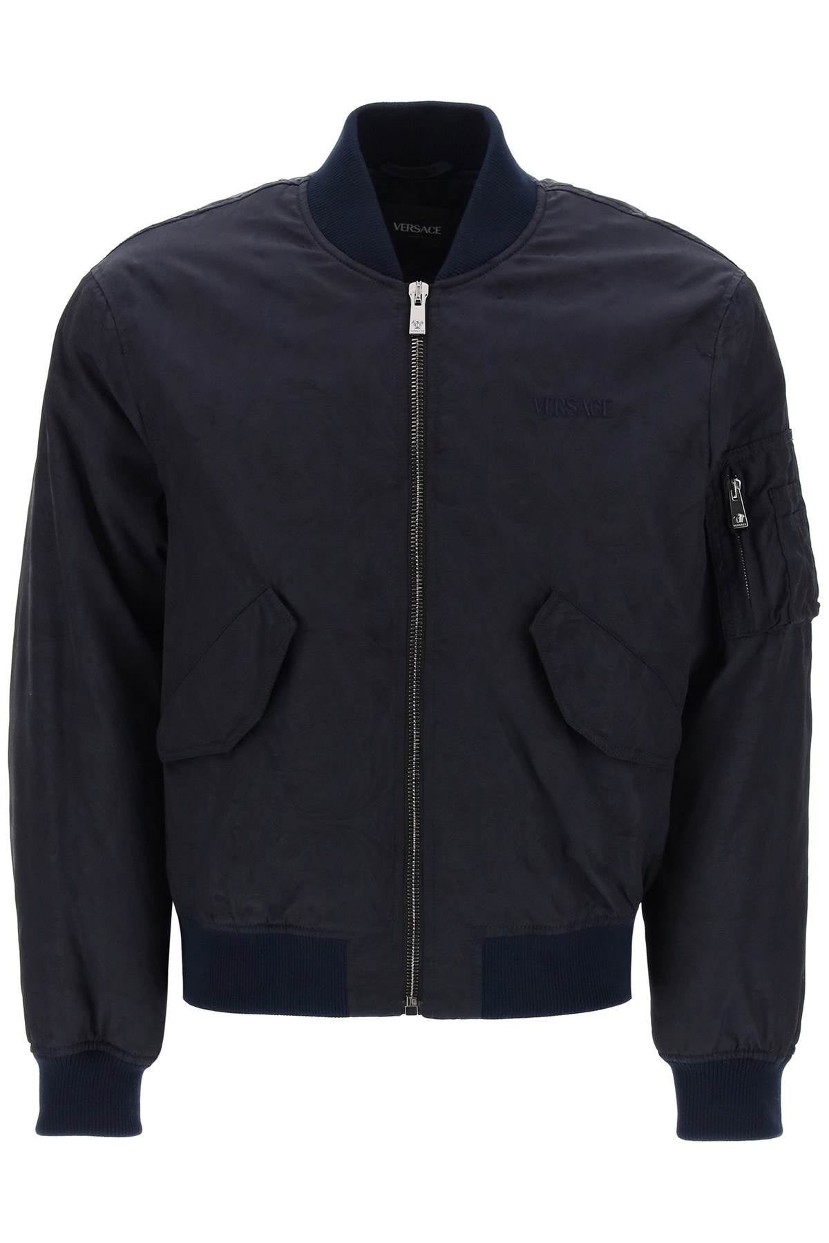 Versace Barocco Bomber Jacket   Blue